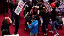 Fists fly, pig guts thrown in Taiwan parliament melee News Clip