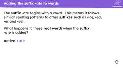 Adding the suffix -ate to words Instructional Video