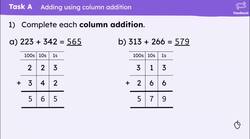 Add 3-digit numbers using column addition Instructional Video