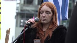 Jeremy Corbyn and Patsy Stevenson holds speeches outside Parliament during Kill the Bill protests News Clip