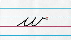 Lowercase Cursive Letter w Instructional Video