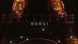Eiffel Tower lit up to thank French health workers Instructional Video