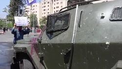 CLEAN : Chile's police use water cannons, tear gas against protesters News Clip