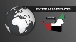 Earth Sphere Map and United Arab Emirates Country Map with National Flag Stock Footage