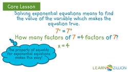 Solving Exponential Equations Using Properties of Exponents Instructional Video