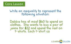 Creating Inequalities from Word Problems Instructional Video