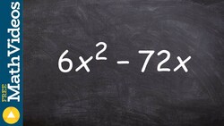 Learn to factor out the gcf from an expression with two terms, 6x^2 - 72x Instructional Video