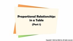 Proportional Relationships in a Table (Part 1) Instructional Video