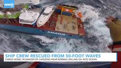 Crew From Distressed Ship Rescued From 50-Foot Waves Near Norway News Clip