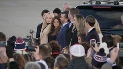 Marine One lands in front of Crowds at Joint Base Andrews News Clip