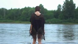 women's feet in water Stock Footage