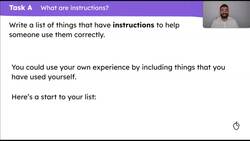 Learning the features of instructions Instructional Video