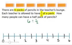 Dividing Whole Numbers by Unit Fractions Using a Number Line Instructional Video