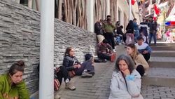 CLEAN : Tourists protest in Peru as Machu Picchu tickets sold out News Clip
