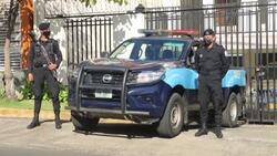 CLEAN : Police outside OAS building in Managua as Nicaragua announced its expulsion News Clip