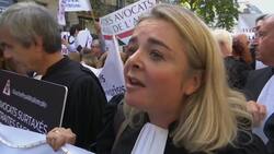 French lawyers protest planned pension changes Instructional Video