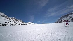 4K cross country skiing video man skating, audio Stock Footage