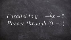 Writing the equation of a line through a point parallel to another equation Instructional Video