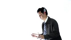 Zombie in office crazy man in halloween themes Stock Footage