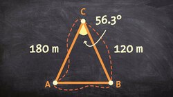 Applying the law of cosines to a triangle to find the missing length Instructional Video