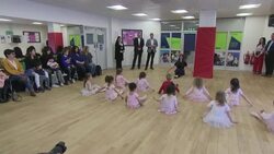 Prince Harry watching young girls perform ballet routine News Clip