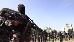 CLEAN : Islamic Jihad militants parade in the streets of Gaza city to pay tribute to former leader News Clip