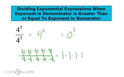Dividing Exponential Expressions with Exponents in the Denominator Instructional Video
