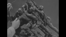 Men in Washington, DC, working on Marine Memorial statue of Marines raising flag on Iwo Jima News Clip
