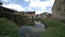 Buildings and lifestyles in Yiqian Old town, Guangchang County Stock Footage
