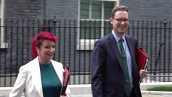 Ministers exit from Cabinet meeting at Downing Street News Clip