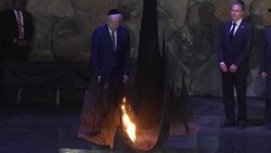 CLEAN : US President Biden takes part in wreath-laying ceremony at Holocaust memorial Yad Vashem (2) News Clip
