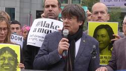 Puigdemont attends demo outside EU in Brussels News Clip
