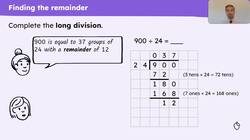 Solve problems involving remainders in context Instructional Video