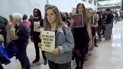 ANTI–Brett Kavanaugh – Demonstrators march on day of Kavanaugh/Ford hearing Stock Footage