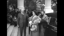 Scenes of visitors to White House in Washington, DC, in first term of Pres. Dwight Eisenhower compiled before 1956 presidential election News Clip