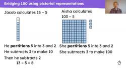 Bridge 100 by adding or subtracting a single-digit number Instructional Video