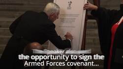 Commons Speaker holds ceremony to thank military for Covid response News Clip