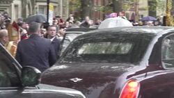 King Charles III and Camilla Queen Consort leave York News Clip