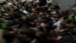 CLEAN : Peru presidential candidate Fujimori greets supporters at polling station News Clip