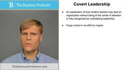 Covert Leadership Instructional Video