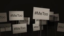 Waving signs of protest or awareness series - #MeToo Stock Footage