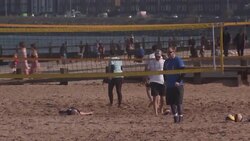 People Gathering at Portobello Beach News Clip