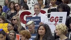 “Say No to Kavanaugh” – Protesters demand congress vote No to Kavanaugh - NYC Stock Footage