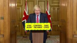Boris Johnson delivering government daily coronavirus press briefing News Clip