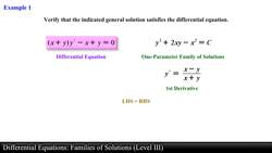 Differential Equations: Families of Solutions (Level 3 of 4) Instructional Video