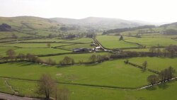 Drone aerials over Llandudno shore and countryside News Clip