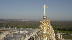 CLEAN : France's Chateau de Versailles: flyover of the newly-restored Royal Chapel News Clip