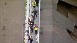 Aerial shots damage to Toddbrook Reservoir after wall damaged by rain News Clip