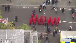 Aerial views as The Red Brigade walk through Westminster News Clip