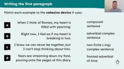 Writing the first half of Juliet's diary entry Instructional Video